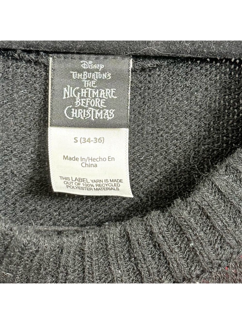 Nightmare Before Christmas Men’s Black Jack Skellington Sweater. Size S - Picture 6 of 6